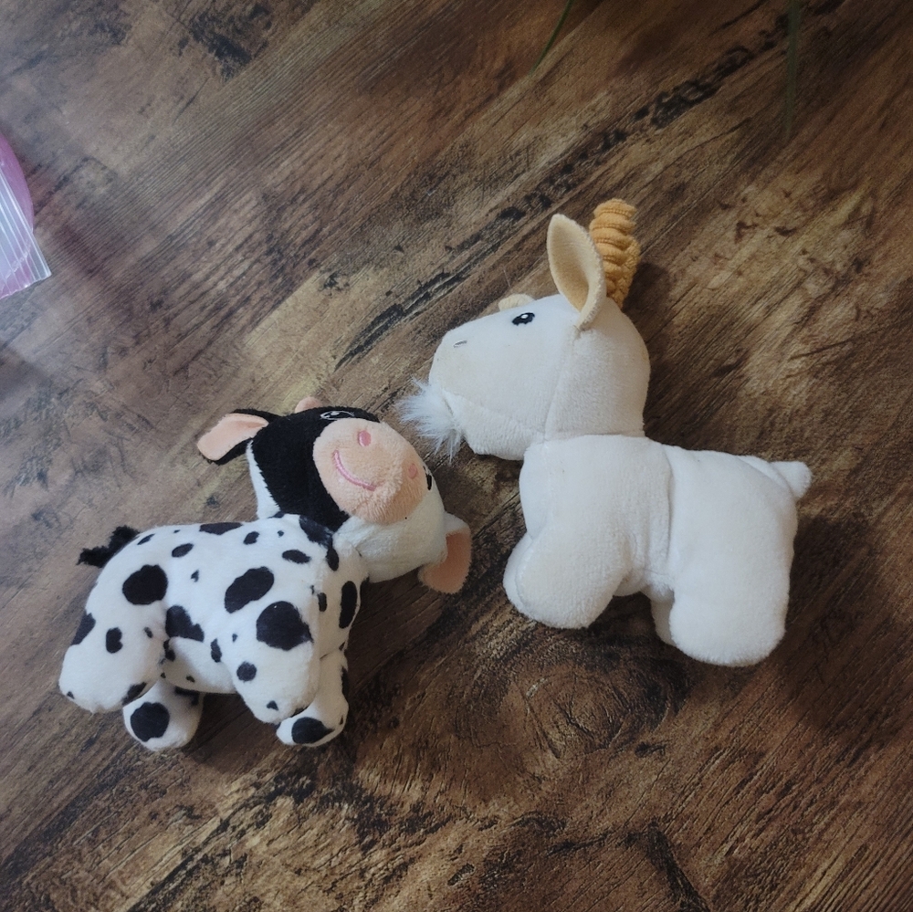 2 Mini Farm Animal Plushies